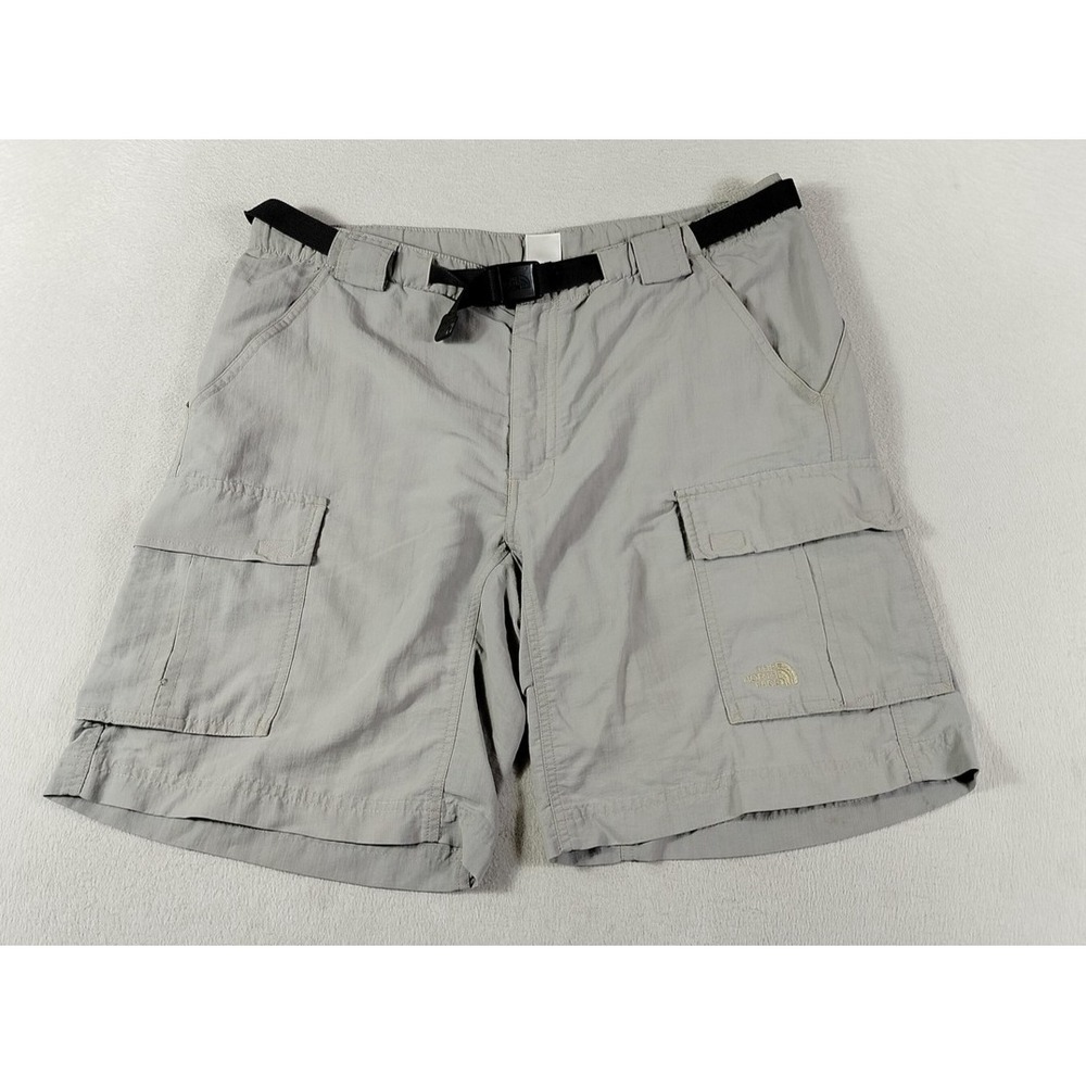 The North Face Shorts Men Large Gray Nylon Cargo Hiking Belted Outdoors Gorpcore